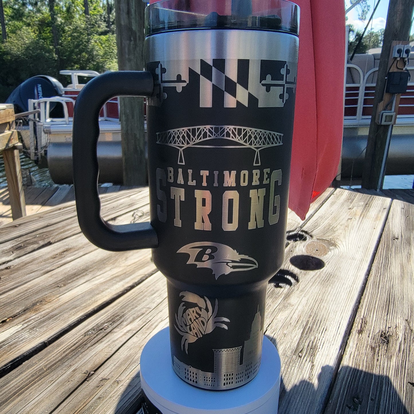Baltimore Strong 40 oz. Tumbler SVG File- Baltimore 40 oz. Tumbler- Baltimore Maryland- Francis Scott Key Bridge- Baltimore Birds