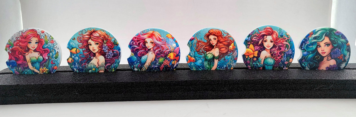 Mermaid Ceramic Car Coasters- Car Coaster Gifts