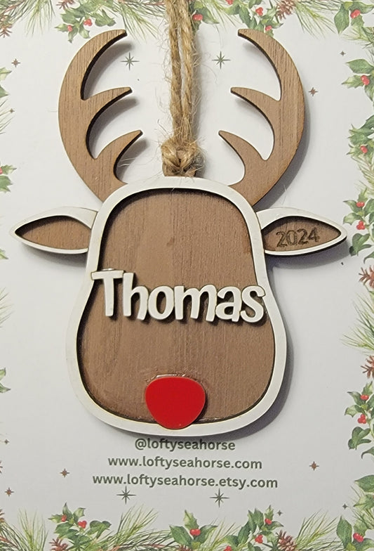 Personalized Reindeer Ornament