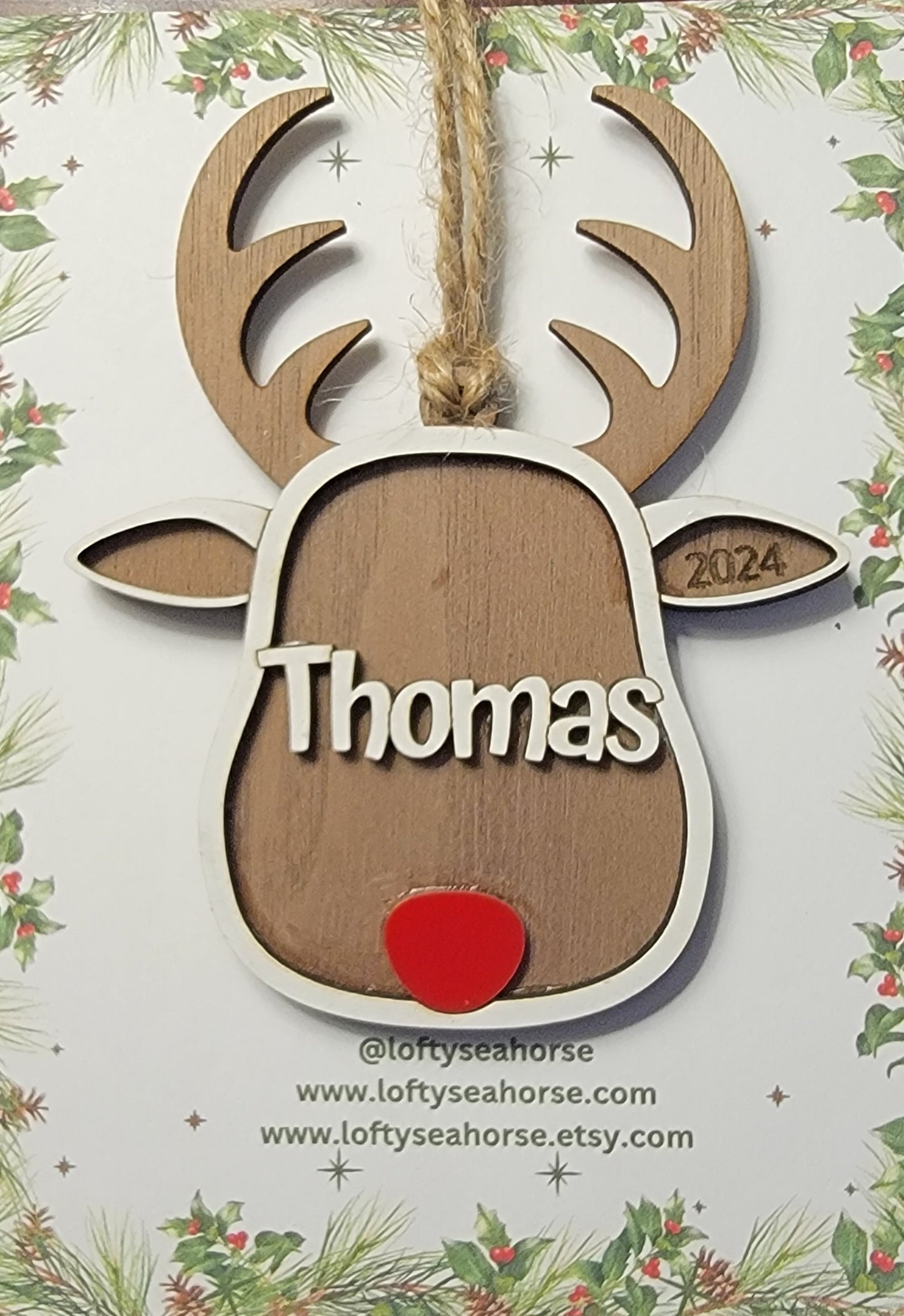 Personalized Reindeer Ornament