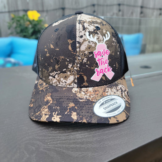 Breast Cancer Camo Trucker Hat- Save the Rack Camo Trucker Hat- Breast Cancer Awareness Camo Hat- Breast Cancer Awareness Gift