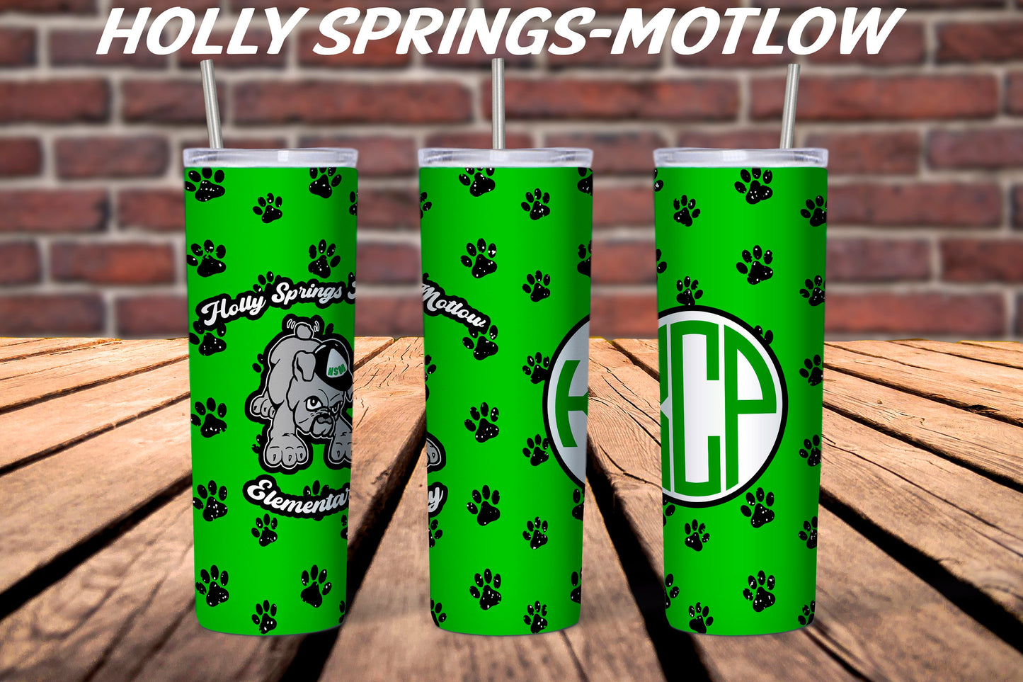 School Spirit Tumbler- Holly Springs-Motlow