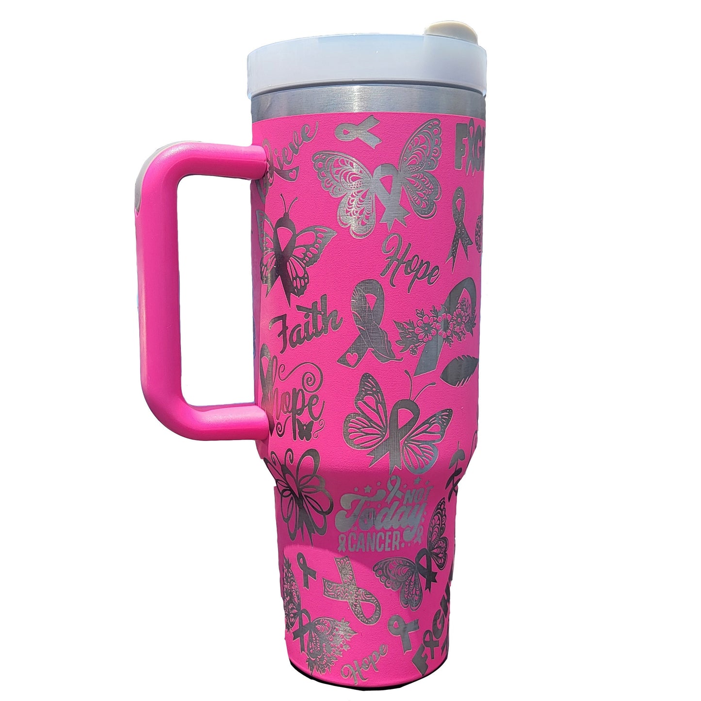 Breast Cancer Laser Engraved Tumbler- Breast Cancer 40 oz. Tumbler- Breast Cancer 30 oz. Tumbler- Breast Cancer Full Wrap Tumbler