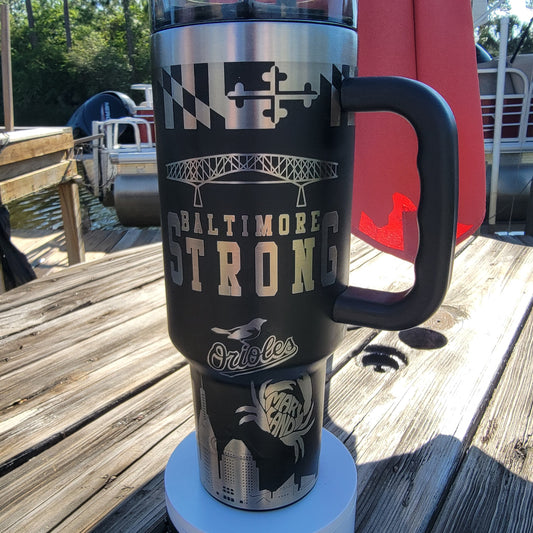 Baltimore 40 oz. Tumbler SVG File- Baltimore Strong SVG Digital File- Baltimore Maryland- Francis Scott Key Bridge SVG File