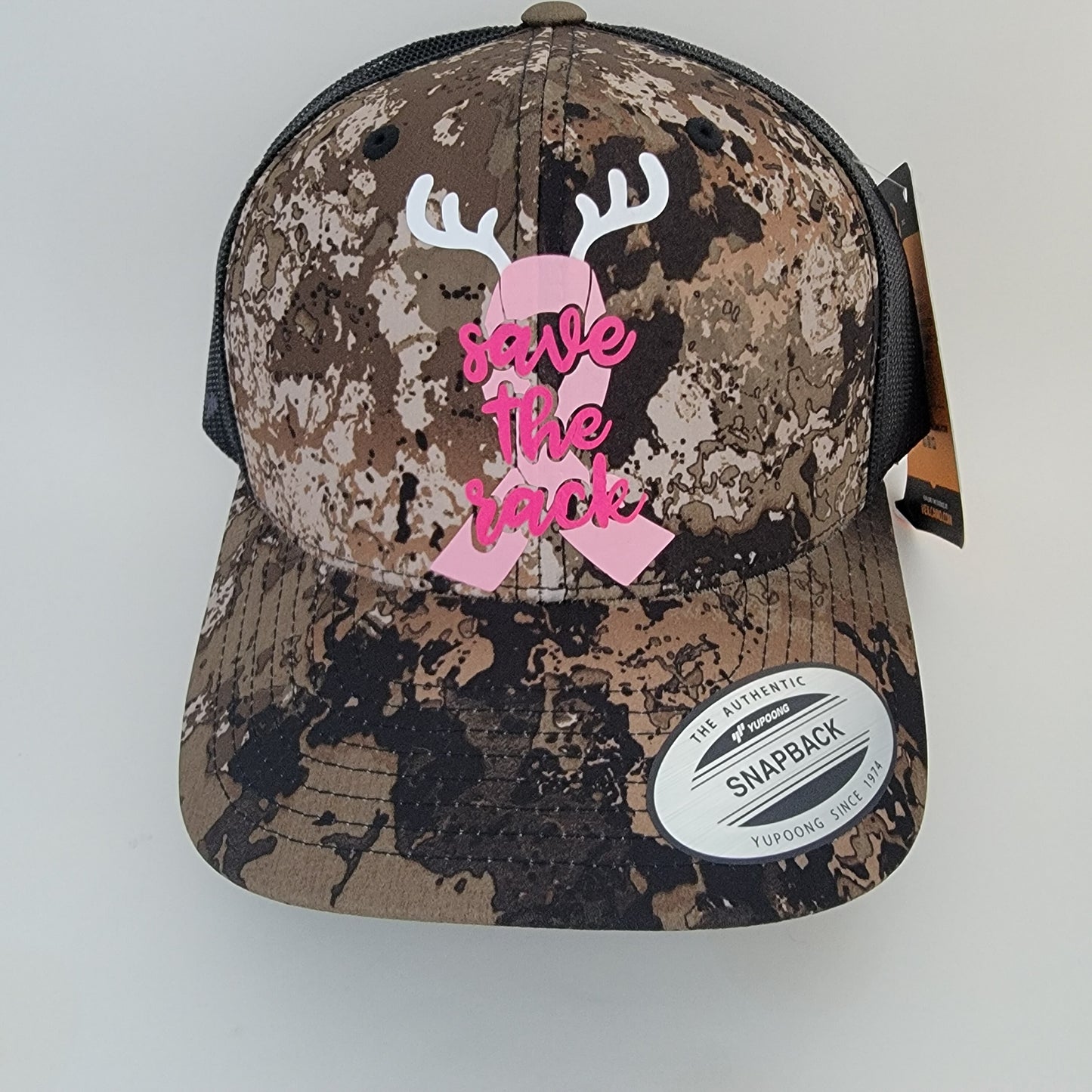 Breast Cancer Camo Trucker Hat- Save the Rack Camo Trucker Hat- Breast Cancer Awareness Camo Hat- Breast Cancer Awareness Gift