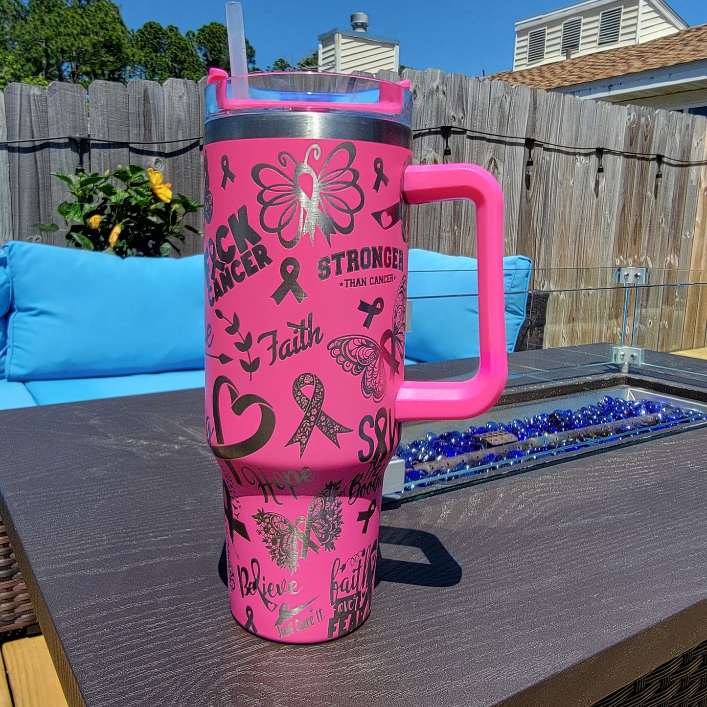 Breast Cancer Laser Engraved Full Wrap for 40oz Tumbler, Breast Cancer Digital Download, Breast Cancer SVG