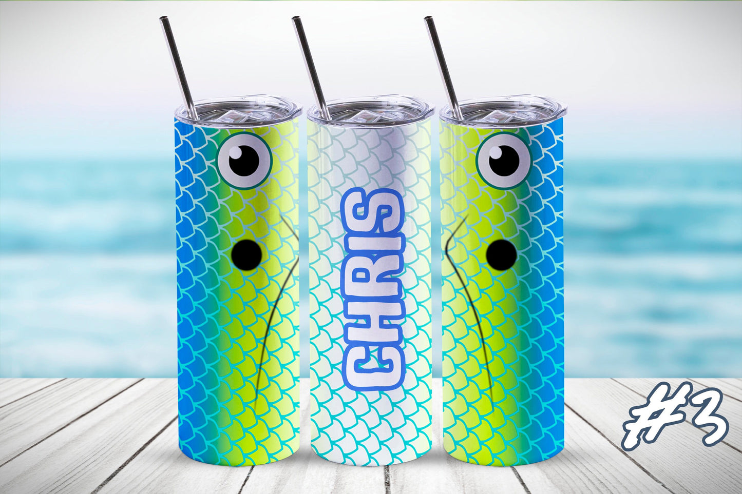 Fishing Lure Tumbler- 20oz. Skinny Tumbler - Fisherman