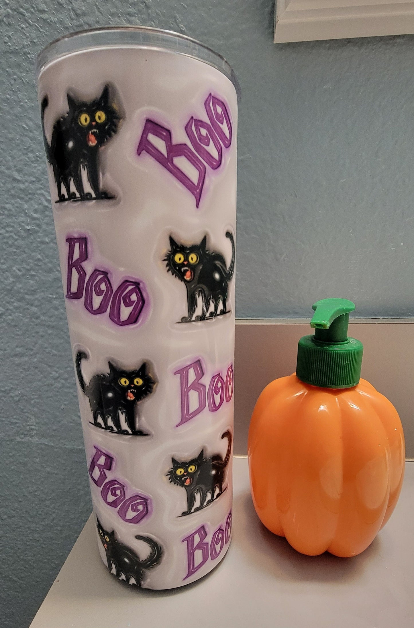 Friendly Boo black Cats UV Color Changing Tumbler