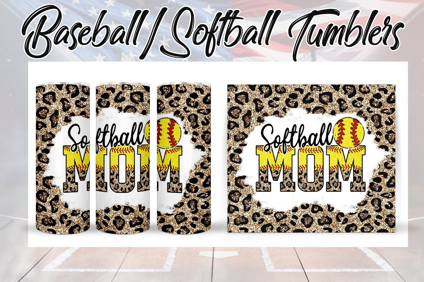 Softball Mom Cheetah Tumbler