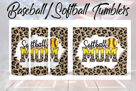 Softball Mom Cheetah Tumbler