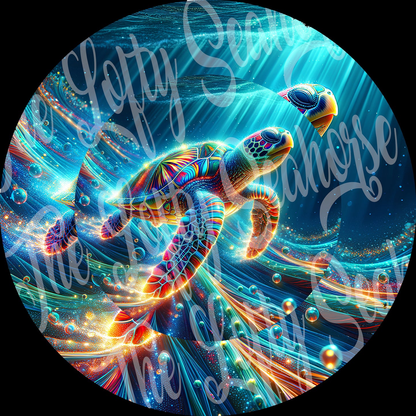 Sea Turtle Digital File for 10in Wind Spinner- Colorful Sea Life Wind Spinner PNG- Sublimated Sea Turtle 10" Wind Spinner Digital File