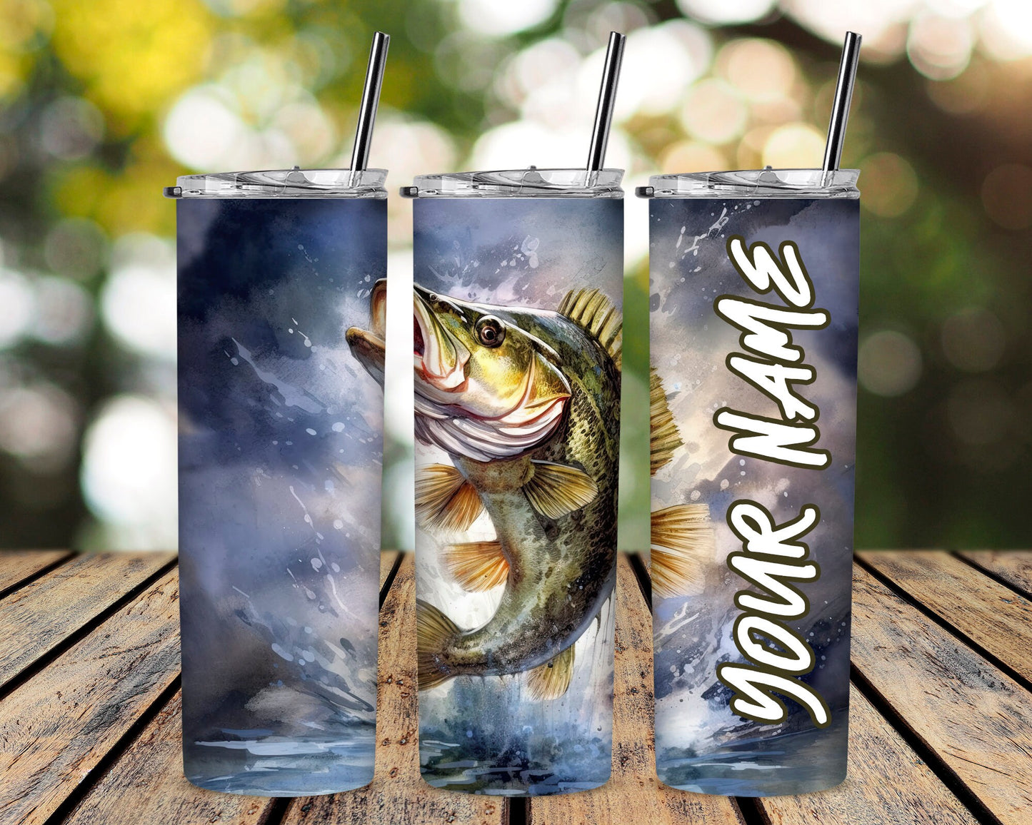 Beautiful Bass Fishing Scene Inspired Tumbler