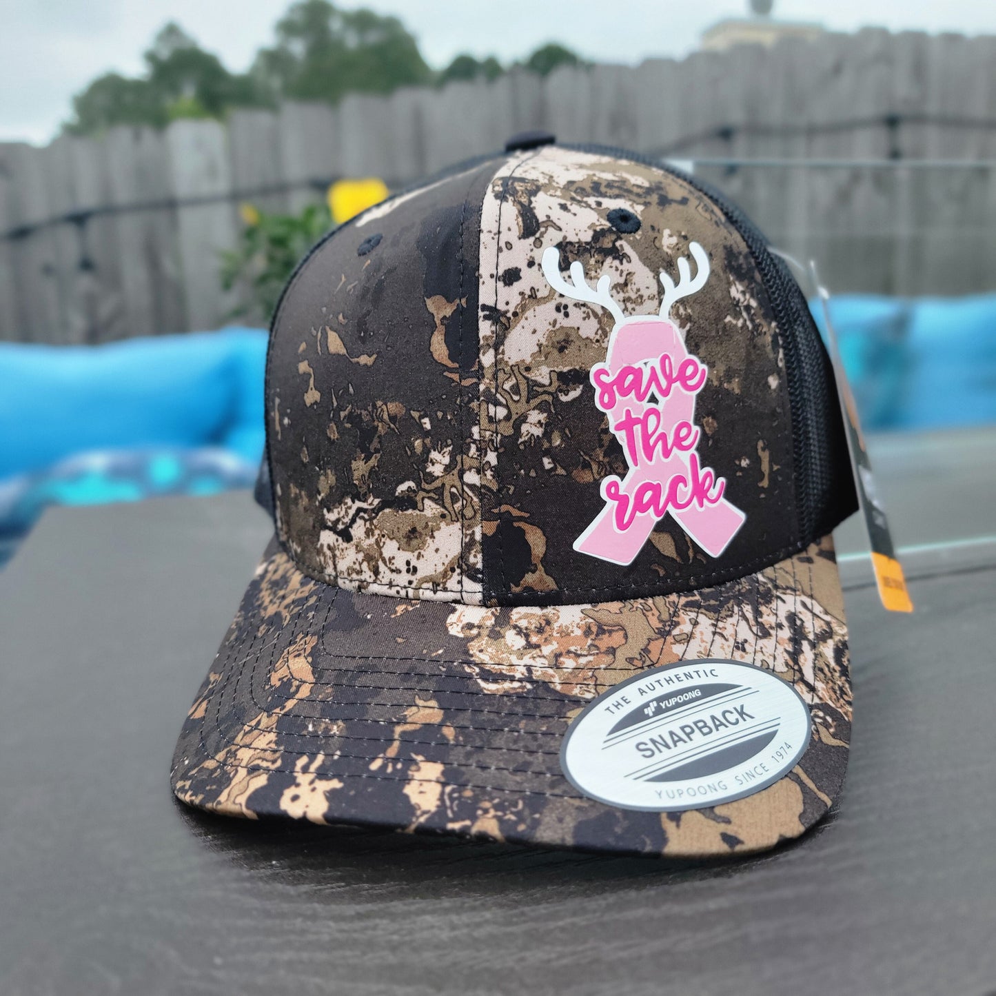 Breast Cancer Camo Trucker Hat- Save the Rack Camo Trucker Hat- Breast Cancer Awareness Camo Hat- Breast Cancer Awareness Gift