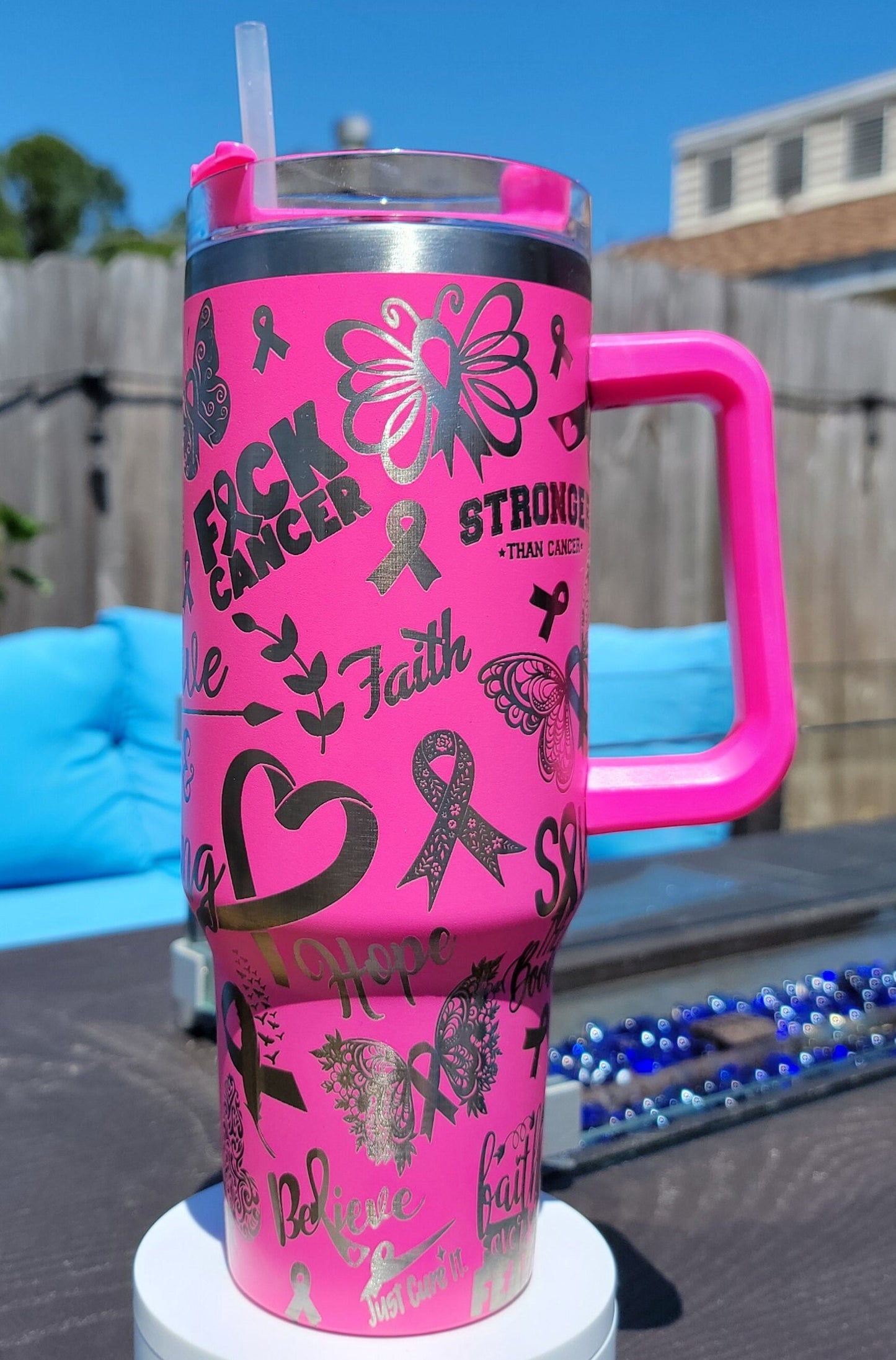 Breast Cancer Laser Engraved Full Wrap for 40oz Tumbler, Breast Cancer Digital Download, Breast Cancer SVG