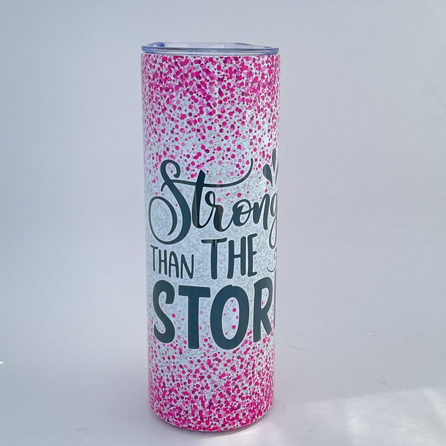 Stronger Than the Storm Breast Cancer 20 oz. Tumbler- Breast Cancer Awareness- Pink for a Cure