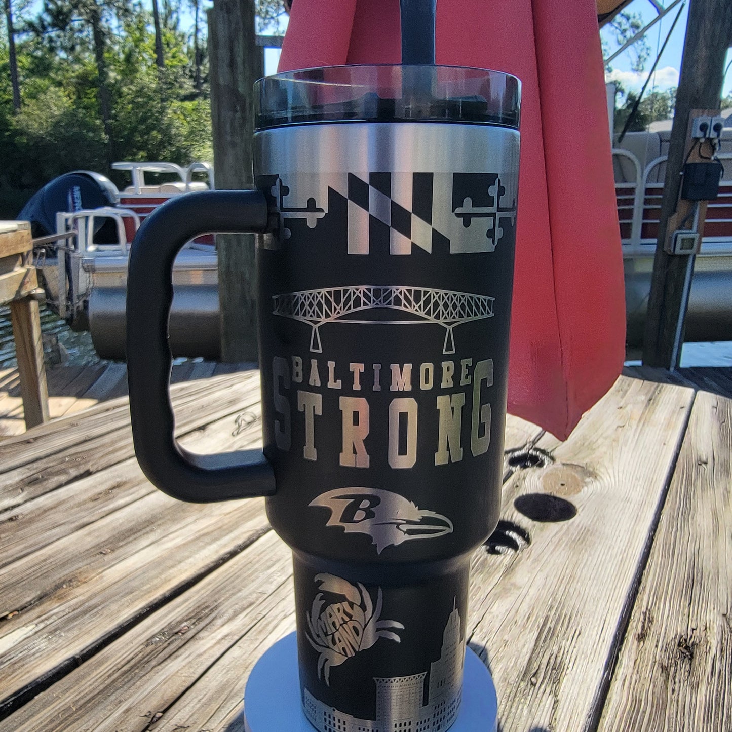 Baltimore 40 oz. Tumbler SVG File- Baltimore Strong SVG Digital File- Baltimore Maryland- Francis Scott Key Bridge SVG File