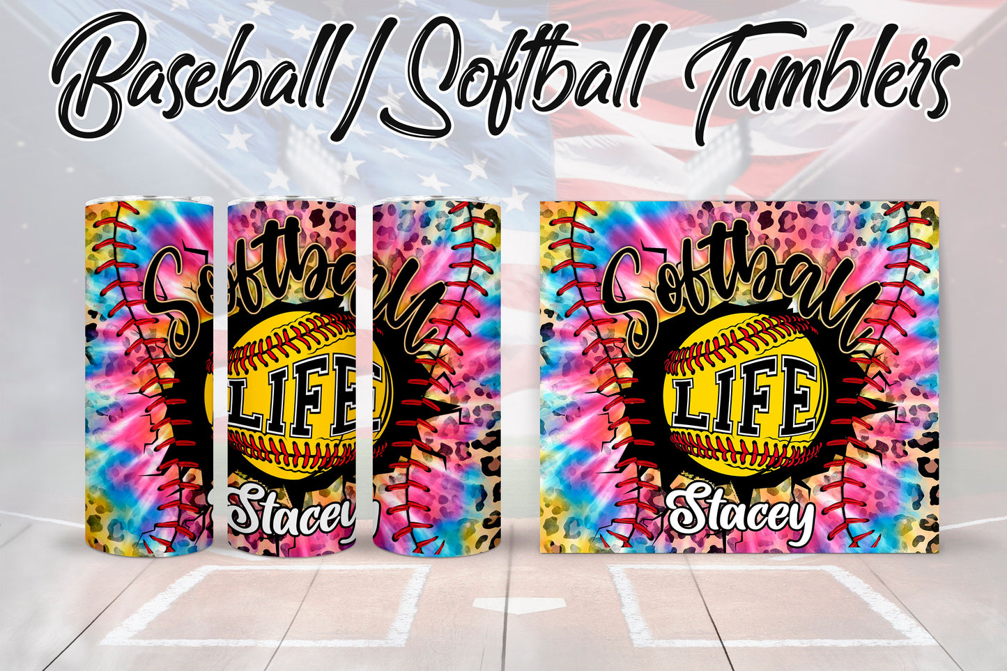 Softball Life Personalized Tumbler