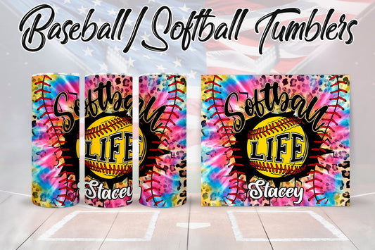 Softball Life Personalized Tumbler