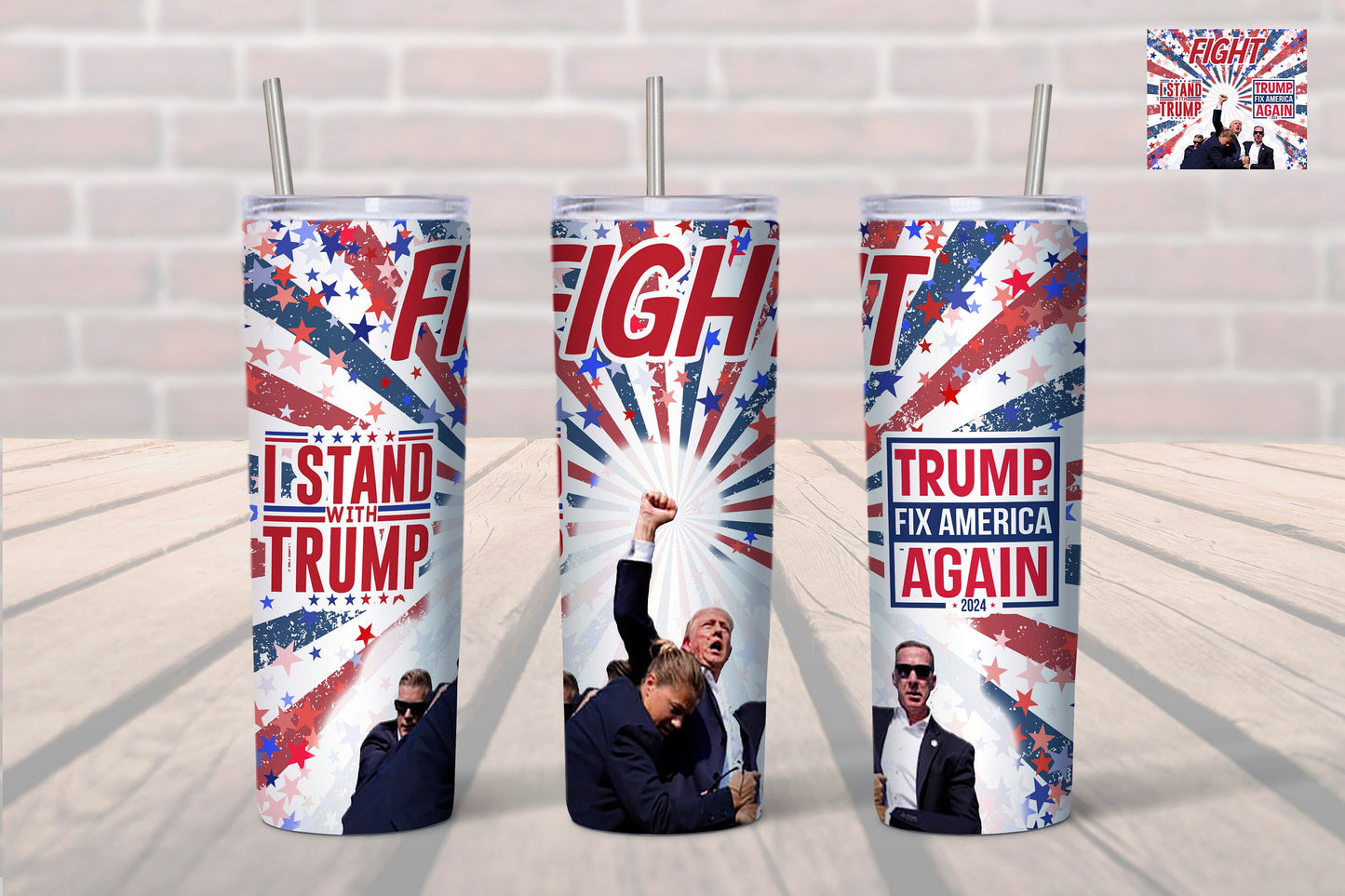 Donald Trump Fight Tumbler- I Stand With Trump Tumbler- Trump 2024 Tumbler- Presidential Election 2024