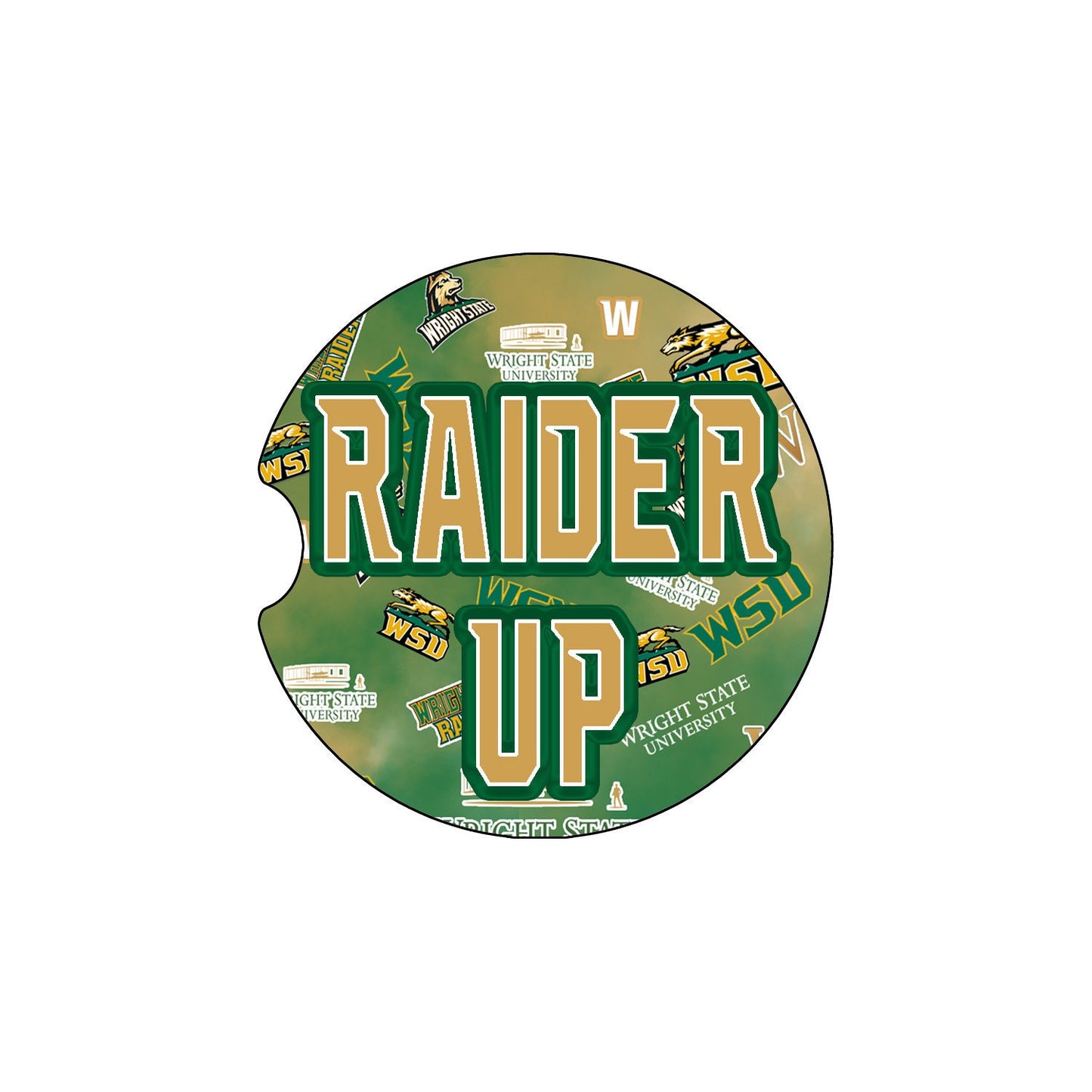 WSU Raiders influenced Ceramic Car Coasters-Wright State University Car Coasters- WSU Fan Gifts- WSU RaidersAlumni Gift