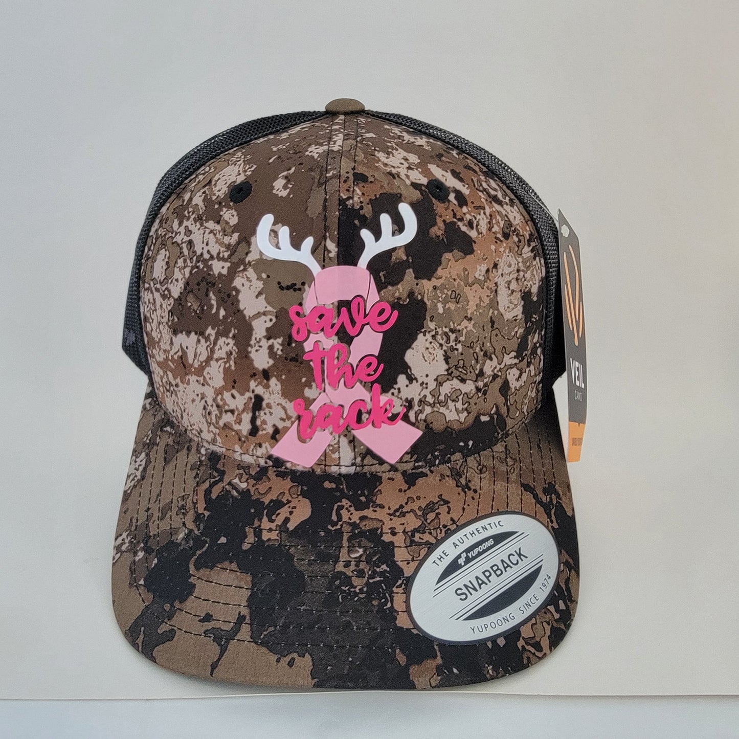 Breast Cancer Camo Trucker Hat- Save the Rack Camo Trucker Hat- Breast Cancer Awareness Camo Hat- Breast Cancer Awareness Gift