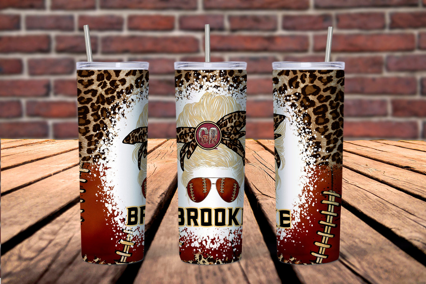 FSU Football Inspired Messy Bun 20 oz. Tumbler, Florida State University Football Personalized, FSU fan gift