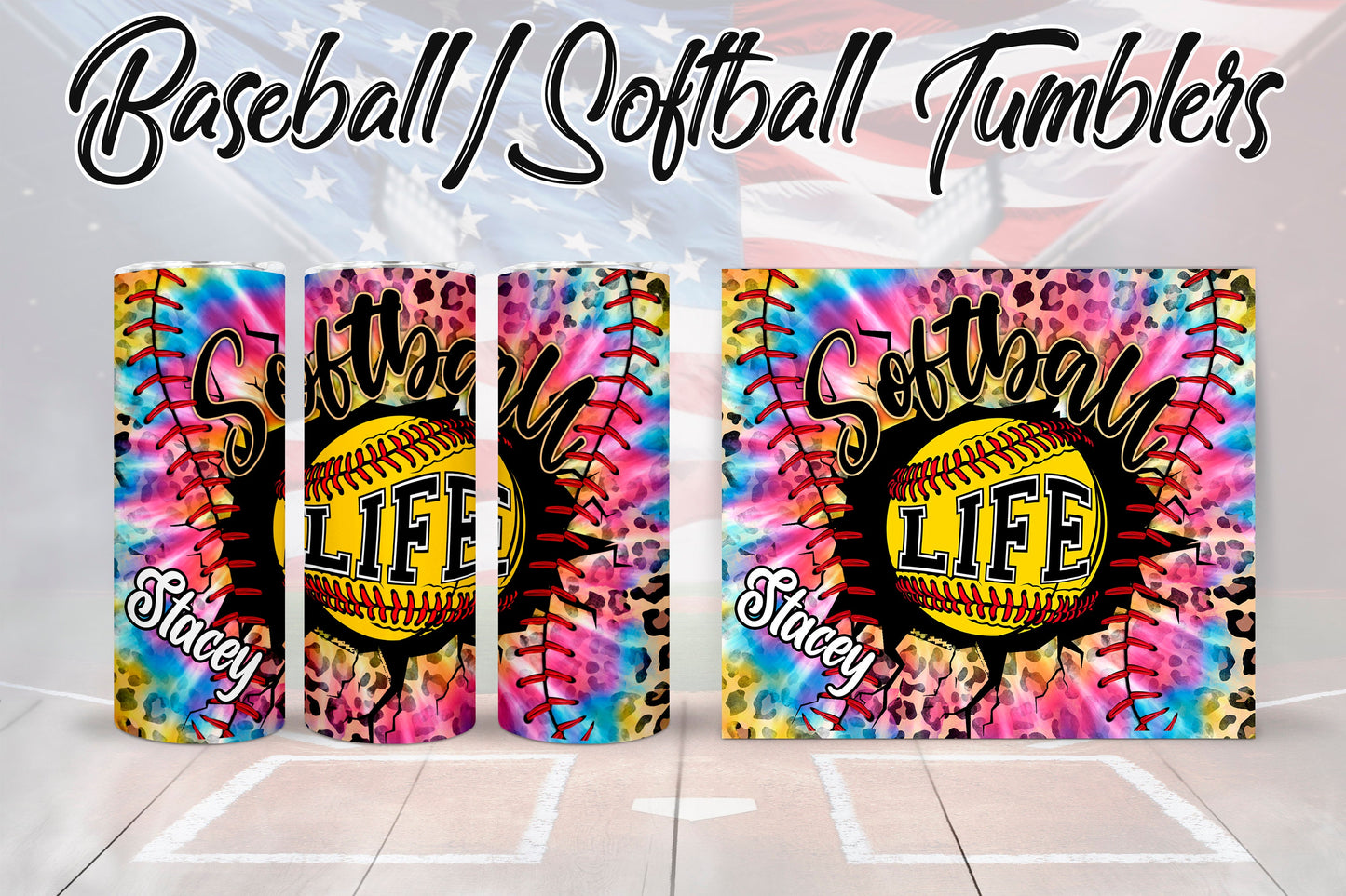 Softball Life Personalized Tumbler