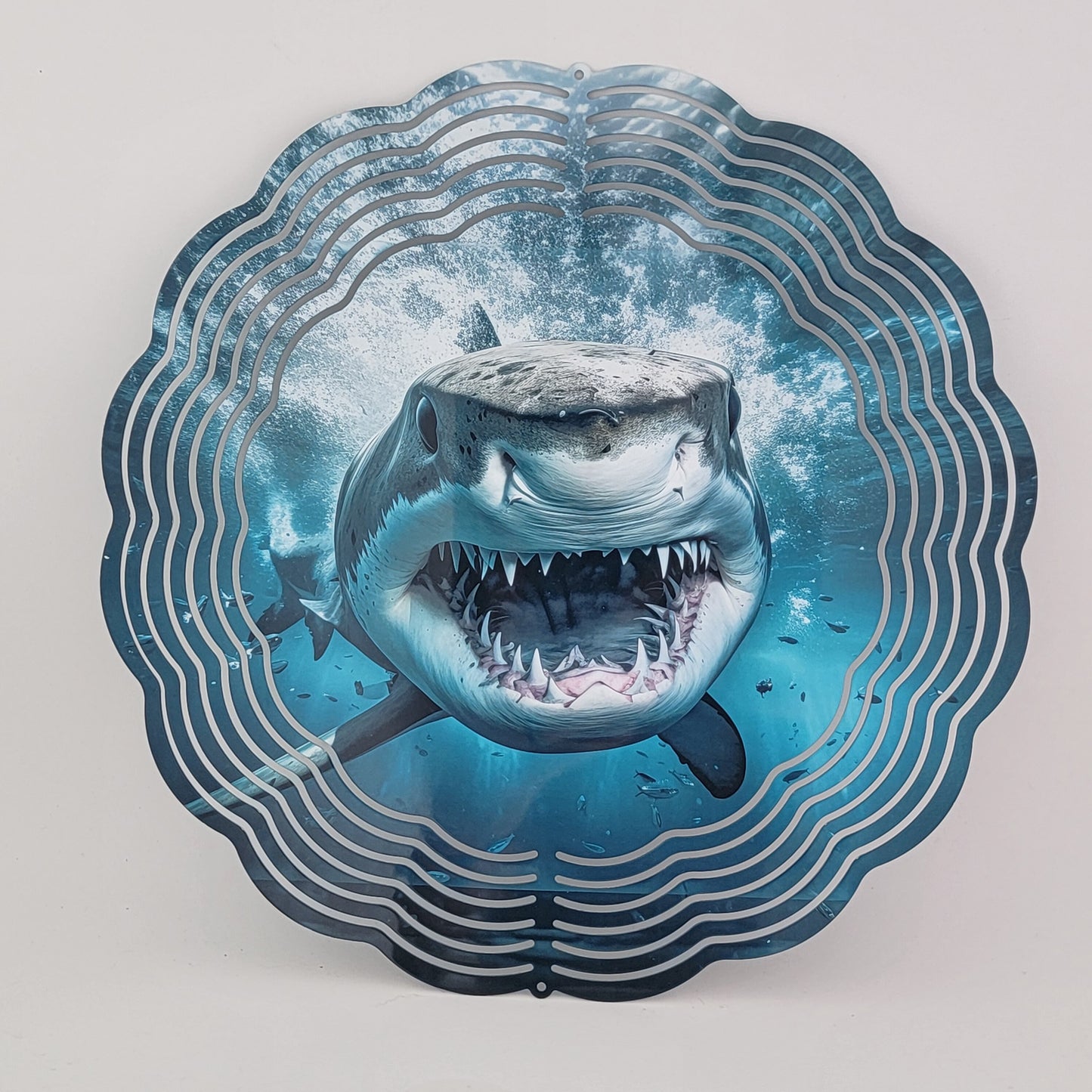 Shark 10in Wind Spinner- Realistic Shark Wind Spinner- Sublimated Shark 10 in Wind Spinner