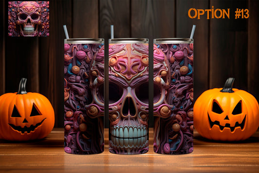 Colorful Skull 3D Halloween Tumblers