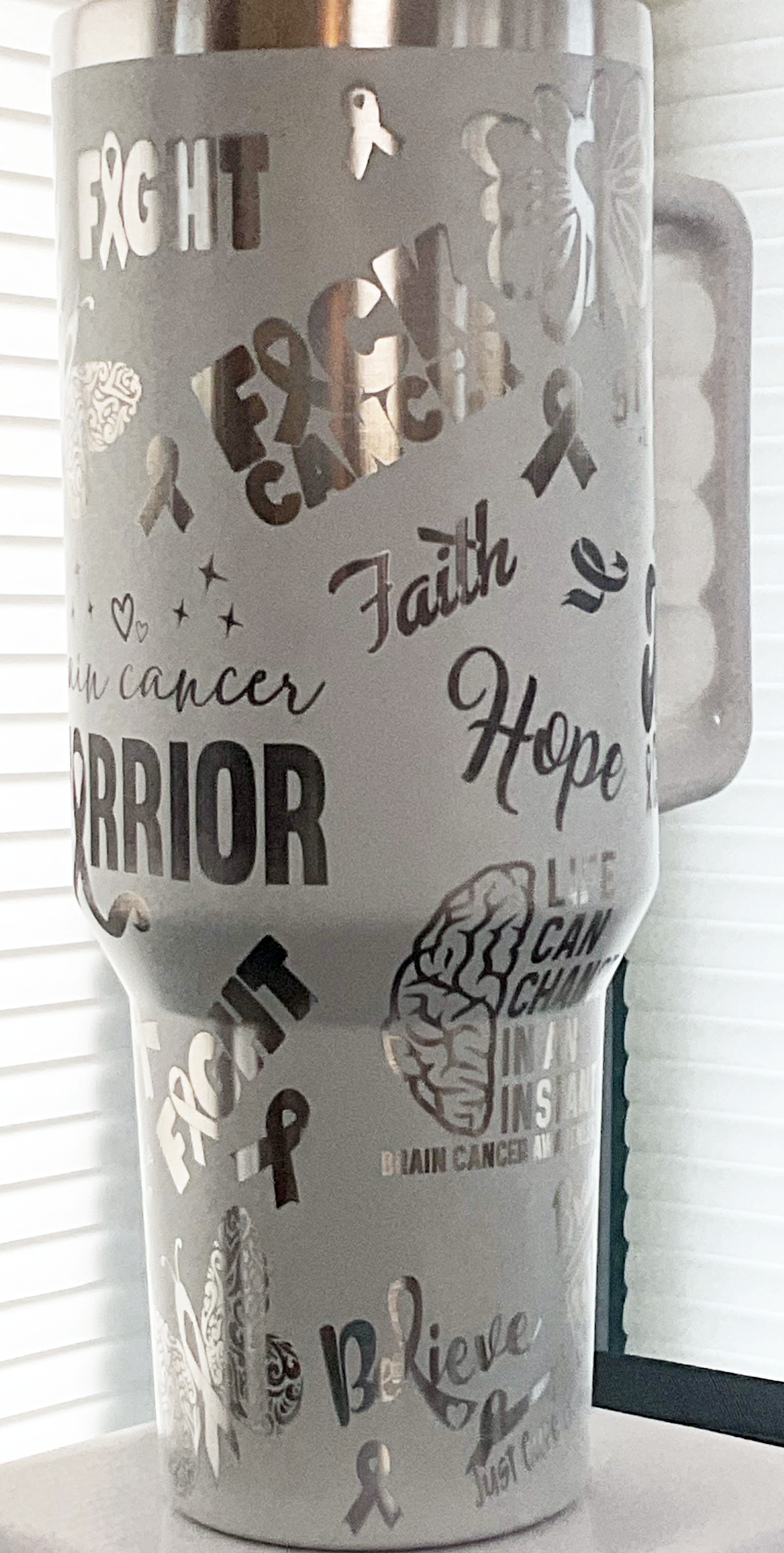 Brain Cancer Laser Engraved Full Wrap for 40oz Tumbler, Glioblastoma Cancer Digital Download, Brain Cancer SVG