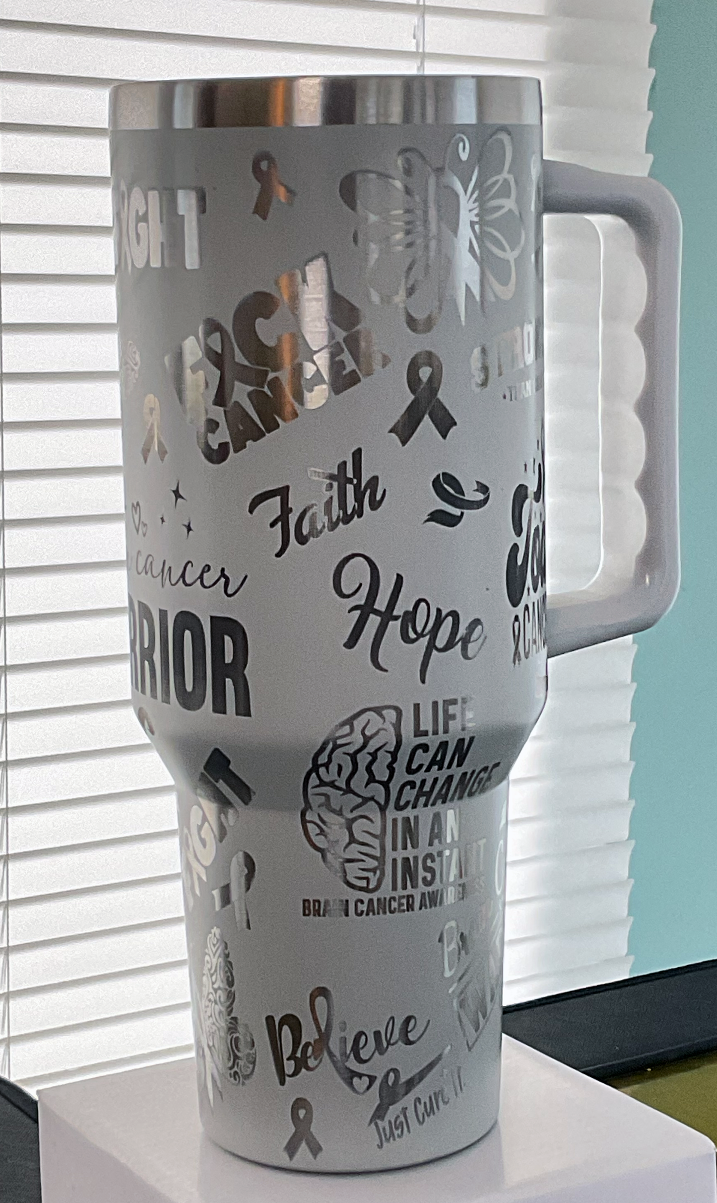 Brain Cancer Laser Engraved Full Wrap for 40oz Tumbler, Glioblastoma Cancer Digital Download, Brain Cancer SVG