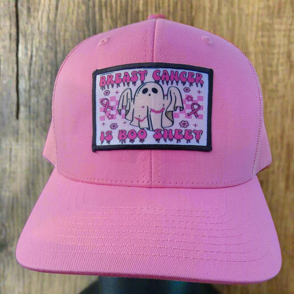 Breast cancer is Boo Sheet  pink Trucker hat