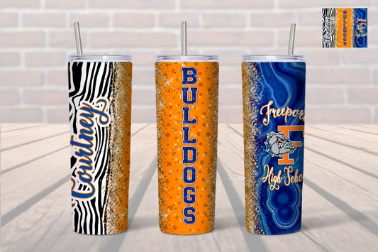 Back to School Tumbler- Freeport High School Tumbler- FHS 20 0z. Tumbler