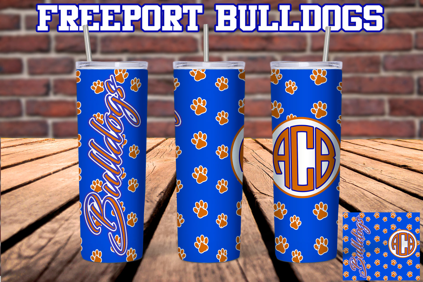 Back to School Tumbler-Freeport High School Bulldogs- Freeport High School Tumbler- FHS 20 0z. Tumbler