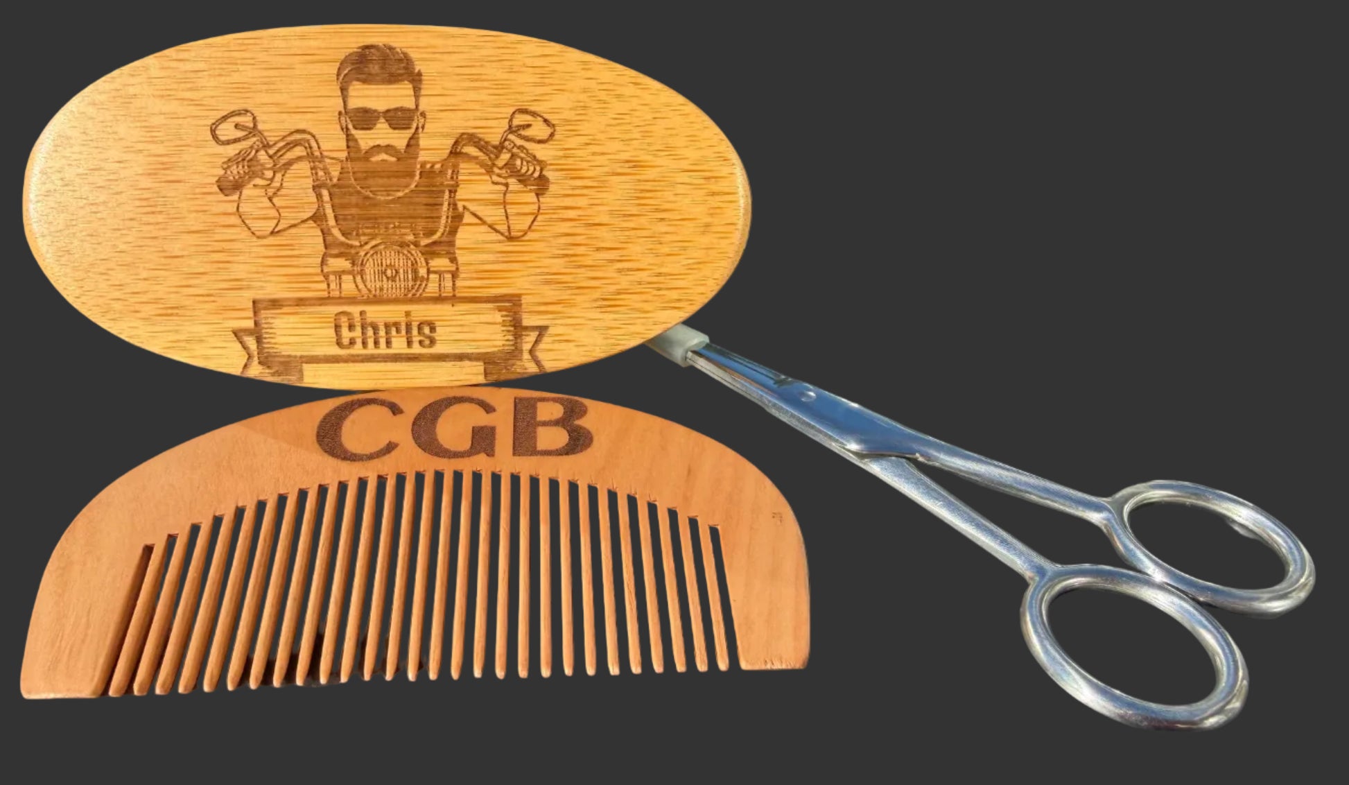 Custom engraved beard care kit