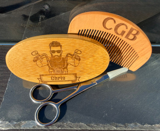 Beard Brush Set- Custom Engraved