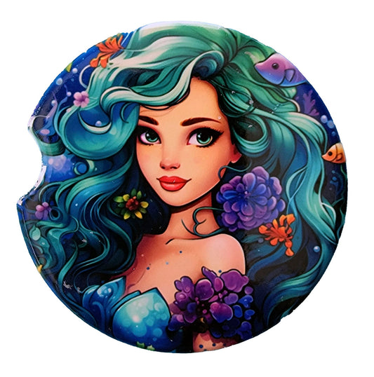 Mermaid Ceramic Car Coasters- Car Coaster Gifts