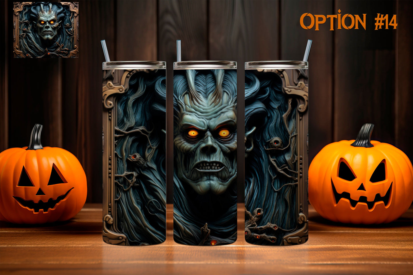 Frightful Demon 3D Halloween Tumblers