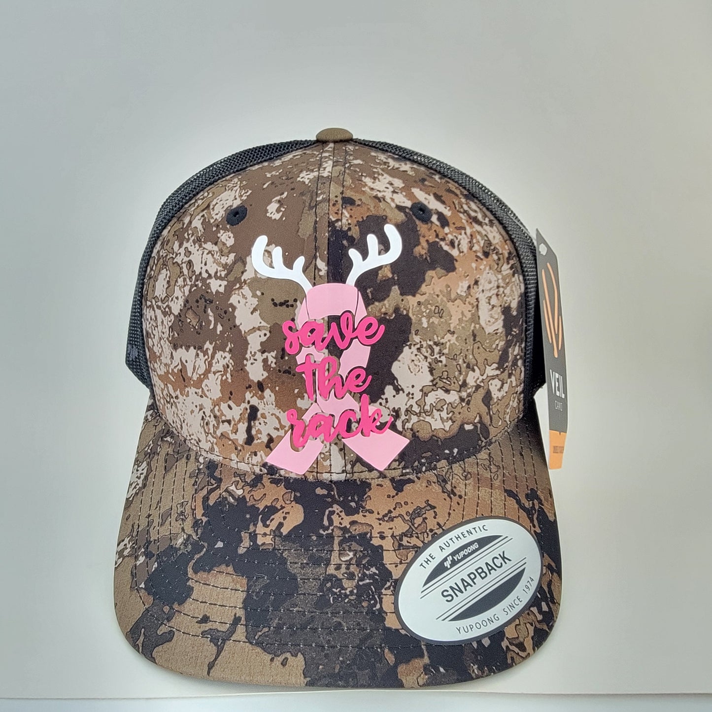 Breast Cancer Camo Trucker Hat- Save the Rack Camo Trucker Hat- Breast Cancer Awareness Camo Hat- Breast Cancer Awareness Gift