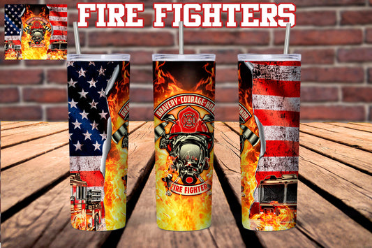 Firefighter Tumbler- Bravery, Honor, Courage