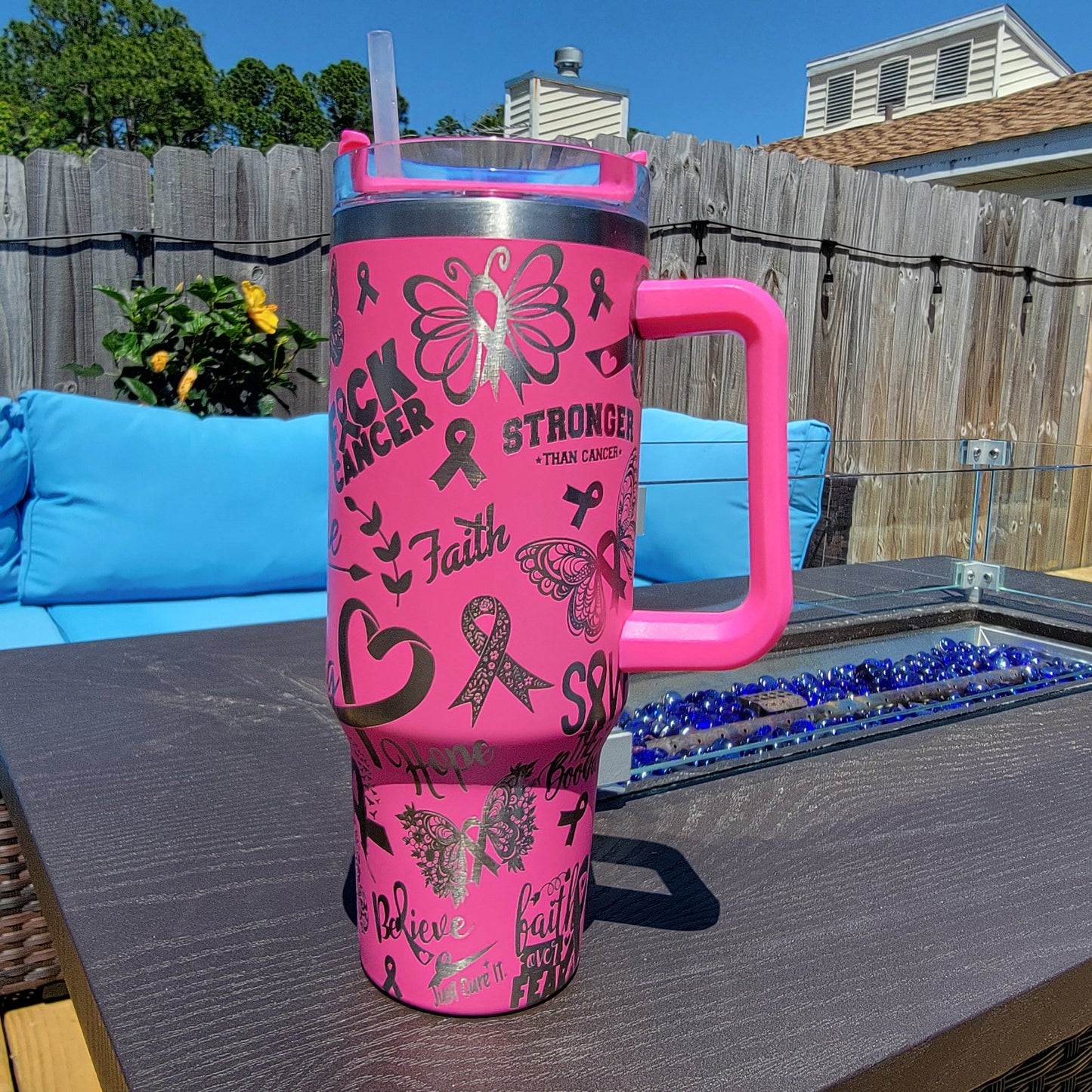 Breast Cancer Laser Engraved Full Wrap for 40oz Tumbler, Breast Cancer Digital Download, Breast Cancer SVG