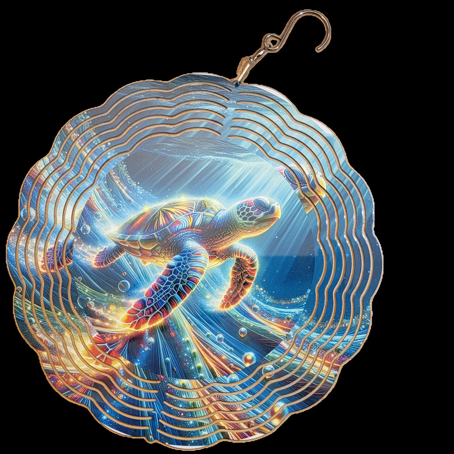 Sea Turtle 10in Wind Spinner- Colorful Sea Life Wind Spinner- Sublimated Sea Turtle 10 in Wind Spinner