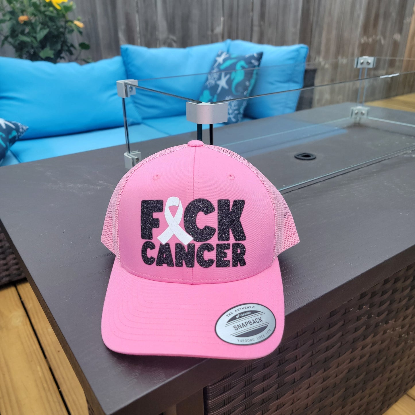 Breast Cancer Pink Trucker Hat- Fuck Cancer Pink Trucker Hat- Breast Cancer Awareness Pink Hat- Breast Cancer Awareness Gift