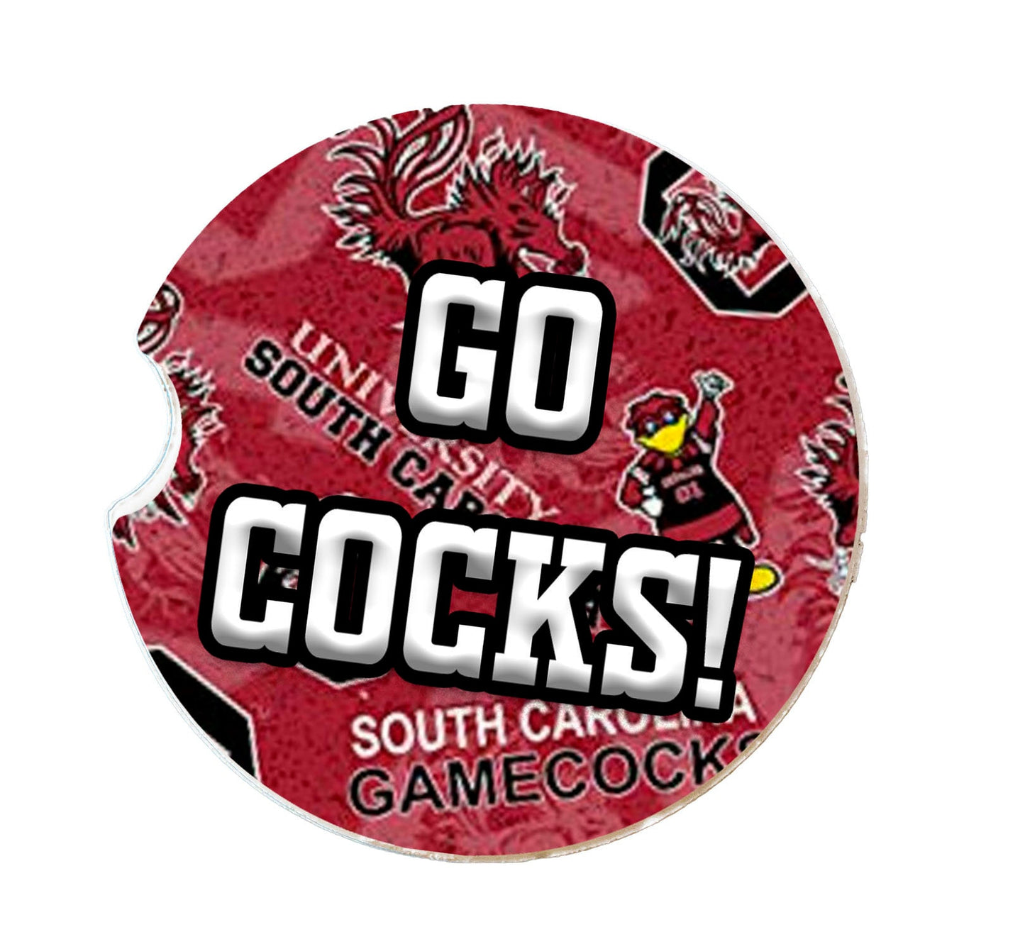 Gamecock influenced Ceramic Car Coasters- University of South Carolina Car Coasters- USC Fan Gifts- Forever to Thee Alumni Gift