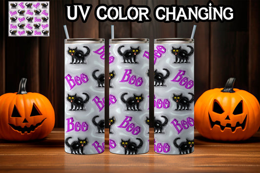 Friendly Boo black Cats UV Color Changing Tumbler