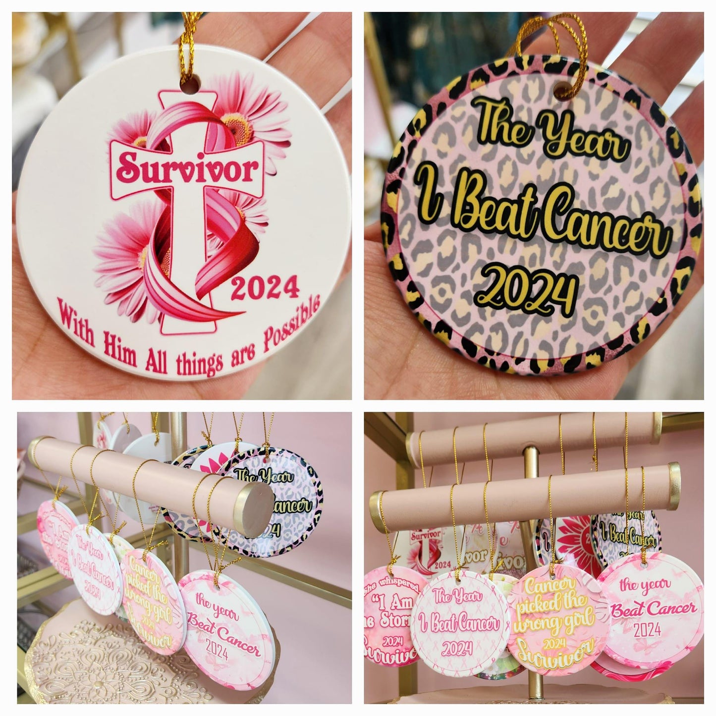 Breast Cancer Survivor Gift Ornaments- Cancer Survivor Gift Ornament- I survived Cancer Gift- I survived Cancer Patient Gift- Cancer Warrior