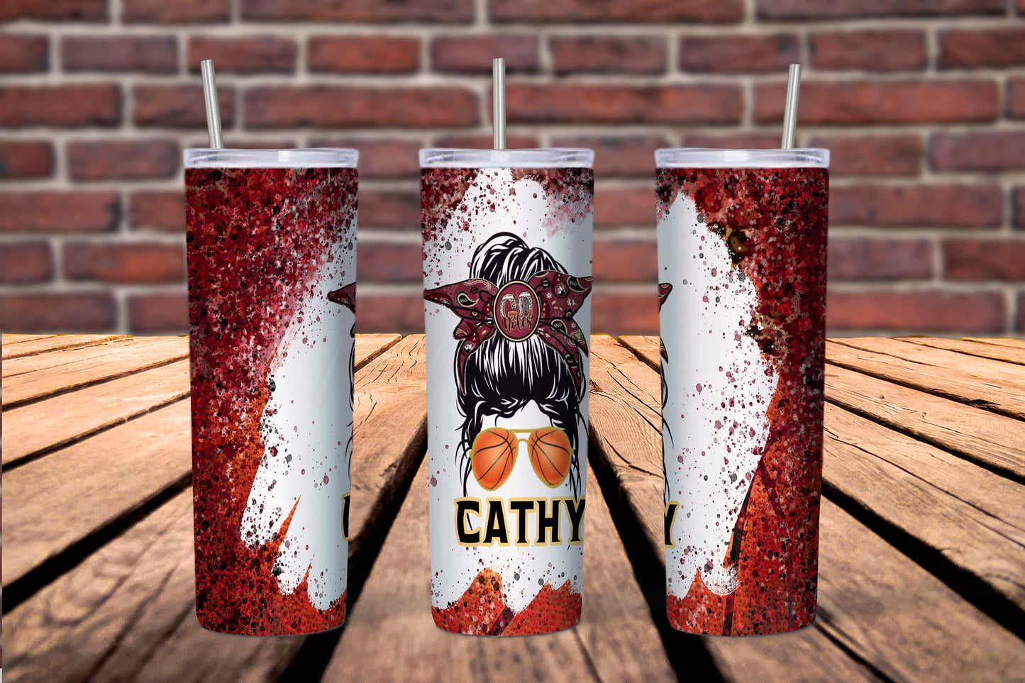 FSU Basketball Inspired Messy Bun 20 oz. Tumbler, Florida State University Personalized Tumbler, Seminoles fan gift