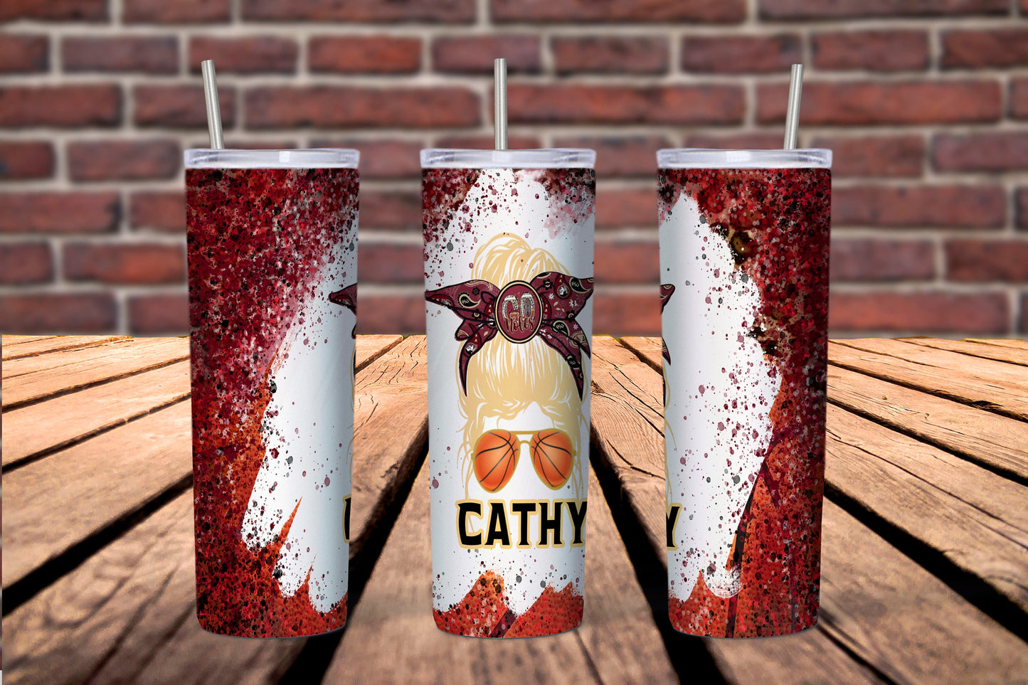 FSU Basketball Inspired Messy Bun 20 oz. Tumbler, Florida State University Personalized Tumbler, Seminoles fan gift